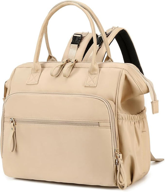 LORADI Large Diaper Bag Tote, 14 Pockets Stylish Baby Bag with Stroller Clips and 3 Insulated Pockets, Baby Shower Essentials