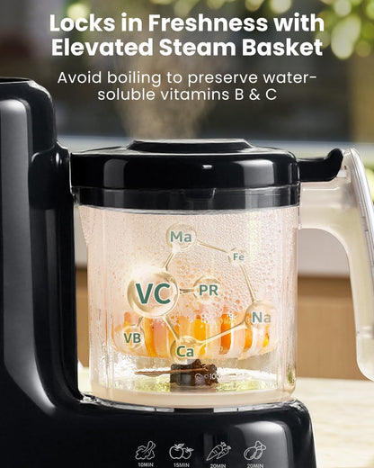 Grownsy Baby Food Maker with Steam Basket, One Step Baby Food Processor Steamer Puree Blender Grinder Mills Machine, Auto Cooking Grinding and Sterili-zing for Healthy Homemade Baby Food, Blue