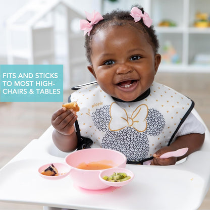 Bumkins Baby Bowl, Silicone Feeding Set with Suction for Baby and Toddler, Includes Spoon and Lid, First Feeding Set, Training Essentials for Baby Led Weaning for Babies 4 Months Up, Sage
