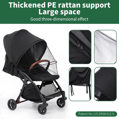 DUOMI 2-in-1 Stroller Sun Shade and Mosquito Net Cover - Universal Breathable Baby Cover With Two-Way Zipper for Extender