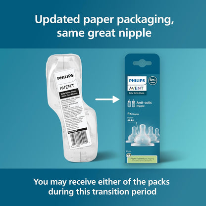 Philips Avent Anti-Colic Nipples - Flow 4, 4-Pack, SCY764/44