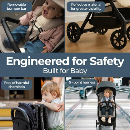 Inglesina Quid 2 Stroller - Midnight Blue - Ultra Compact Lightweight Travel Stroller, Babies and Toddlers, Airplane Overhead, Foldable, Reclining Seat, Collapsible Canopy, 3 Months - 50 lbs, BPA Free