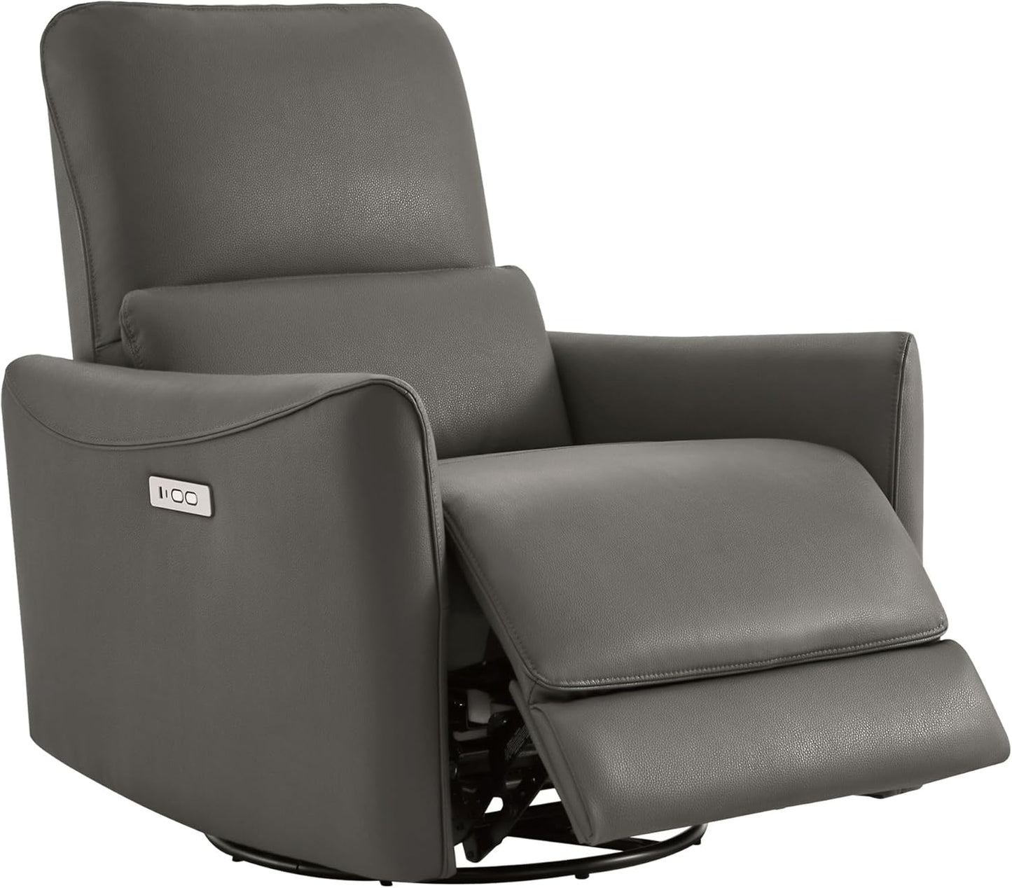 CHITA Power Recliner Chair Swivel Glider, FSC Certified Upholstered Living Room Nursery Reclining Sofa Chair with Lumbar Support, Linen