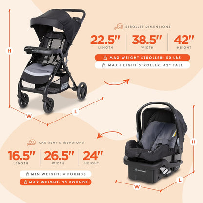 Baby Trend Sonar Cargo 3-Wheel Travel System, Desert Sage