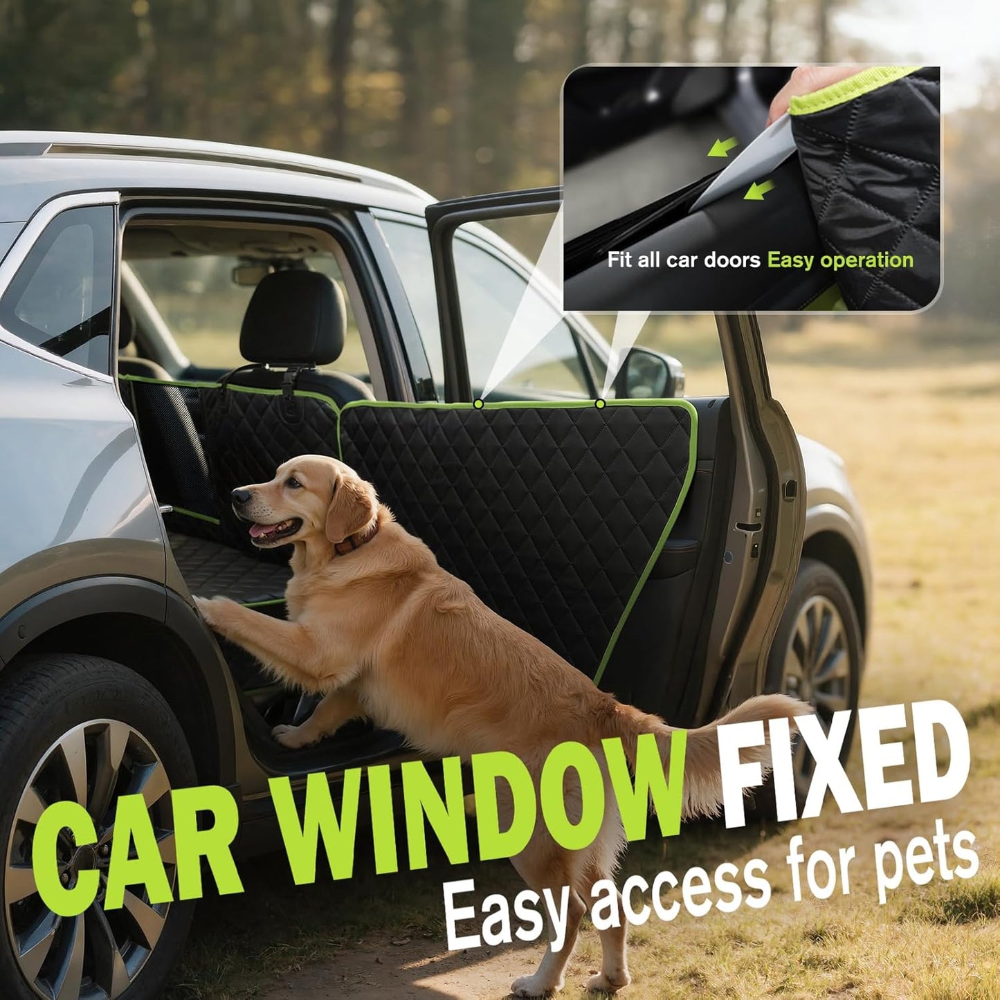 2-in-1 Dog Car Seat Cover for Back Seat, Transform to Passenger Mode - Dog Car Seat, Waterproof, Scratch-resistant, Support to 330lbs, for Outdoor Activities, Travel, to the Vet, for Cars/SUV/Truck