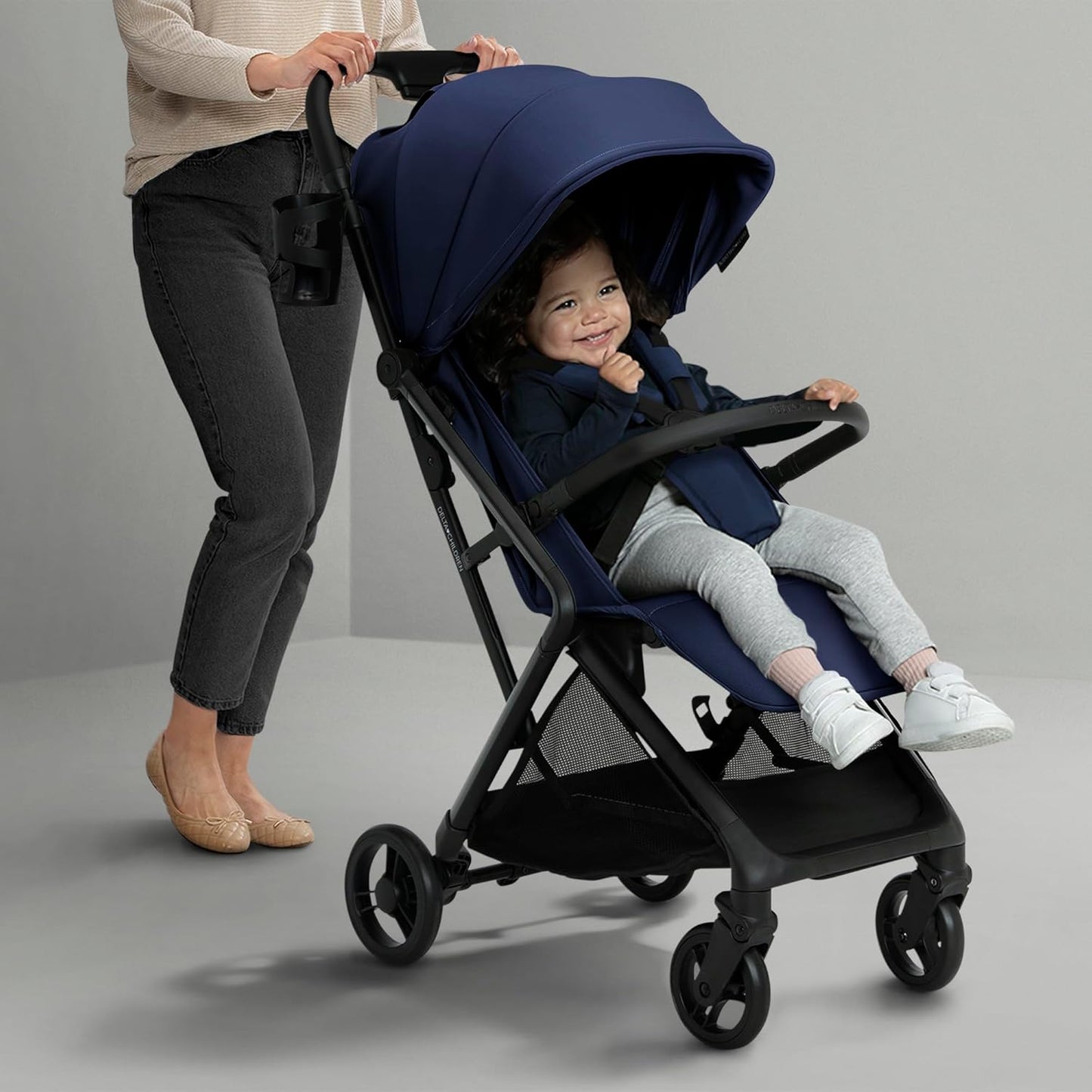 Delta Children Icon Ultra Compact Travel Stroller - Greenguard Gold Certified, Black