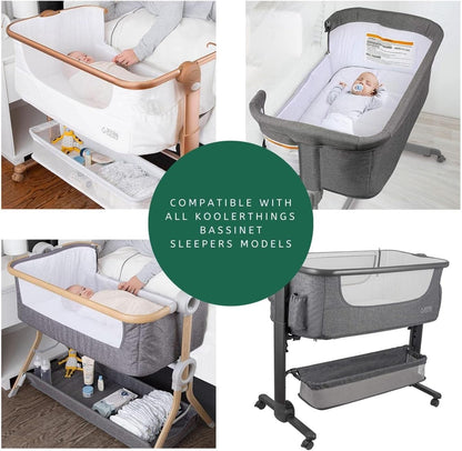 Bassinet Sheets for Papablic, CoZee, Cowiewie, Ezebaby, Nawahev Baby Bassinet Bedside Sleeper by TansyPanda, 3PC, 33x20, Ultra Soft, Breathable Snug Fit, Unisex Boys Girls, Gray White (Space Rockets)