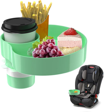 [2 Packs] Kids Car Seat Tray, Travel Tray with Cup Holder for Toddler Baby, Kids Car Seat Food Snack Organizer for Road Trip, Stroller snack Organizer Travel Must Haves Toddler Must Haves (Black)