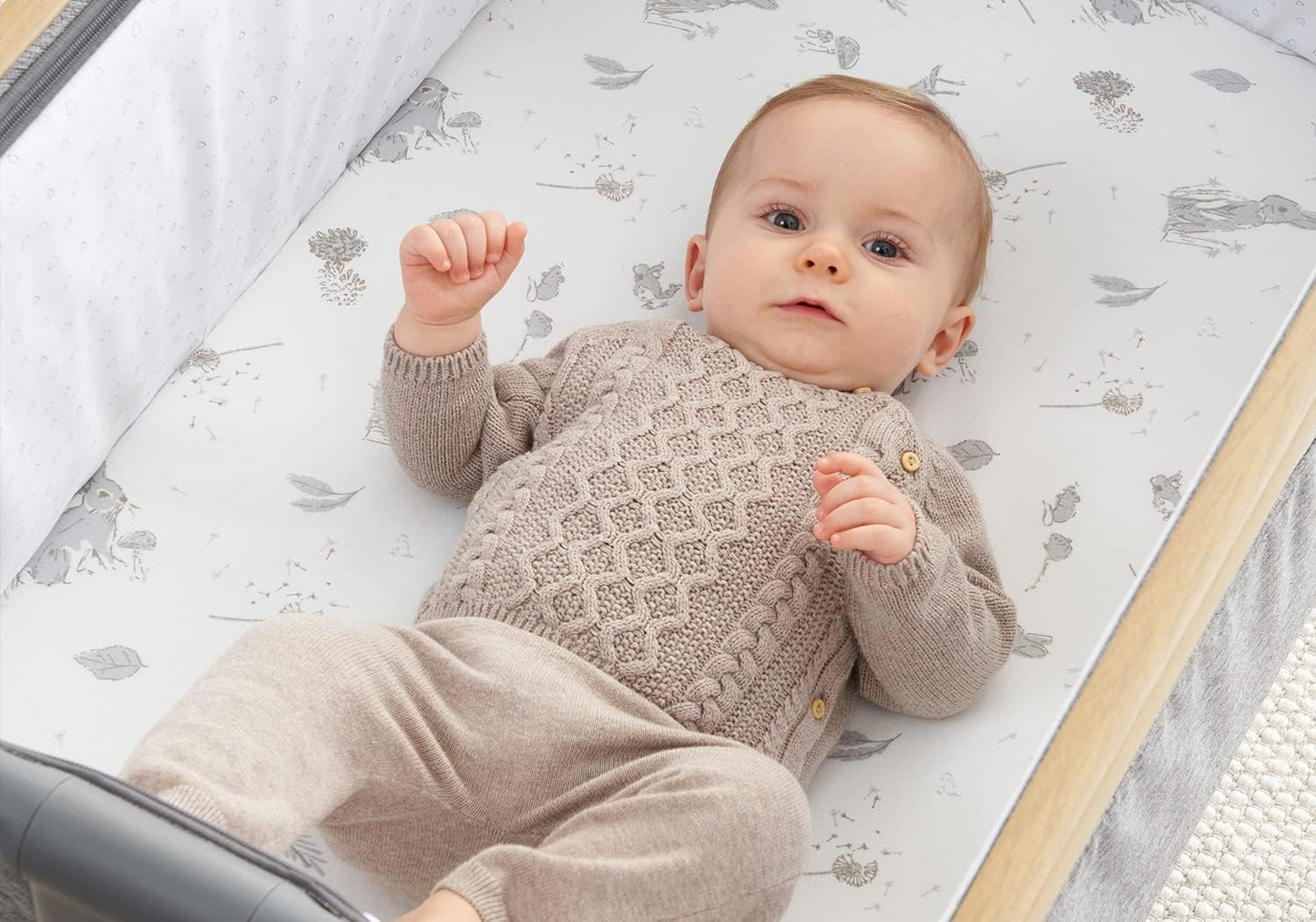Tutti Bambini Premium Bassinet Sheets (2 Pack) - Soft & Breathable Bamboo Jersey, Double-Strength Bedside Sleeper Sheets, Fits Mattresses from 20.8 x 31.5 in to 23.6 x 35.4 in (Our Planet)
