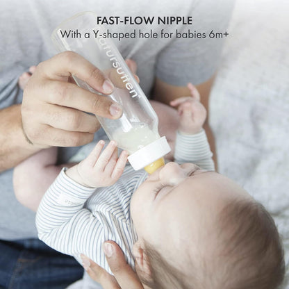 Natursutten Replacement Fast-Flow Bottle Nipples for Glass Baby Bottles - Eco-Friendly, BPA-Free Natural Rubber Nipples for Natursutten Baby Bottles - Made in Italy - 2 Pack