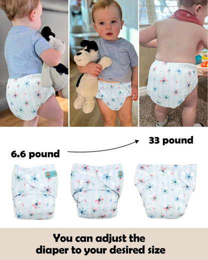 ALVABABY 12pcs Microfiber Inserts,Soft Cloth Diaper Liner,3-Layer Absorbent Inserts,Reusable for Baby Cloth Diapers 12T