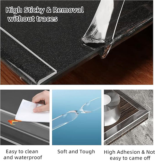 Edge Corner Protector Baby Proofing,Soft Clear Furniture Table Corner Guard & Edge Safety Cabinet Door Bumper,Crib Bumpers,Wall Protector(4Ft x 0.8" W x 0.08" Th)