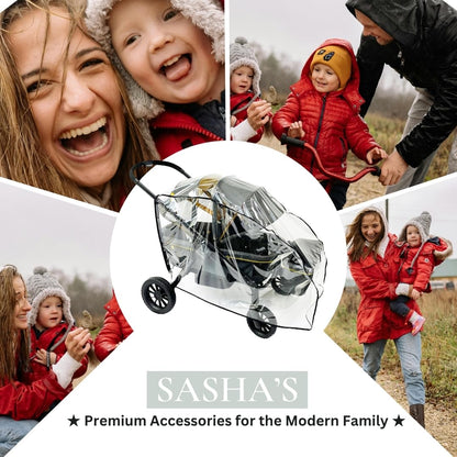 SASHA'S Rain and Wind Cover for Evenflo Pivot Xplore All-Terrain Stroller Wagon, Clear Design, Ventilation Holes, Maximum Coverage (Stroller not Included) Made in USA
