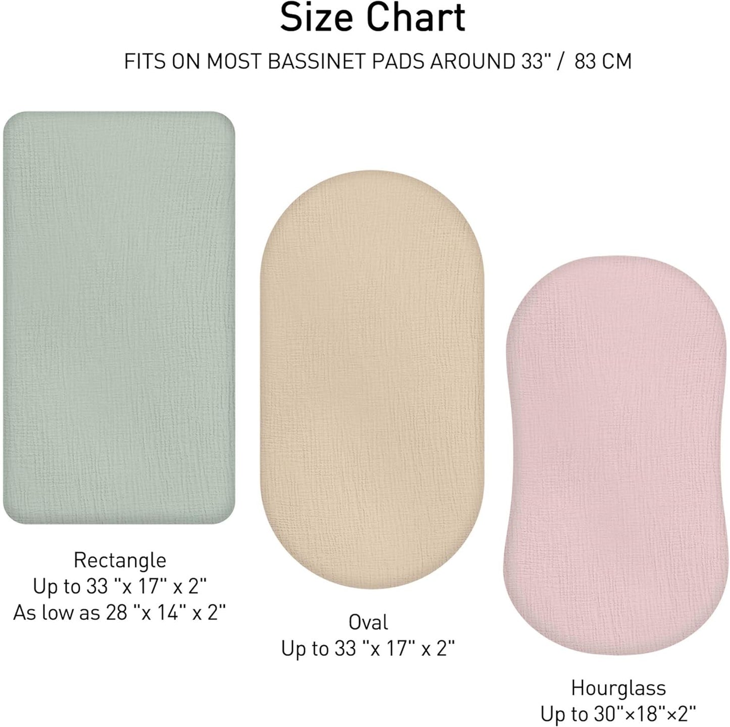 Muslin Bassinet Fitted Sheets 2 Pack, Soft Breathable Cotton Baby Bassinet Mattress Sheet Set, 360° Elastic Snug Fit, Universal for Oval, Rectangle & Hourglass Cradle, Unisex Baby Bedding (Cute Cars)