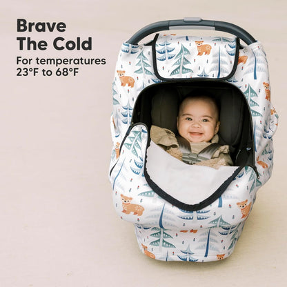 KeaBabies Winter Car Seat Cover Baby, Newborn - Universal Fit Infant Carseat Covers Baby Girl, Boy, Breathable, Lightweight Blanket, Easy to Use Stroller Canopy, Rain, Wind, Sun Shade (Laurel)