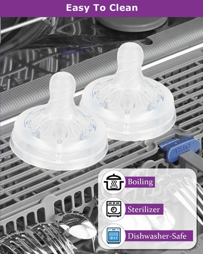 Silicone Bottle Nipples for Philips Avent Natural Baby Bottles,Size 5 Nipple,6m+,Flast Flow, 6 Count