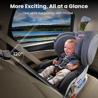 [New Voice Control] AKEEYO Baby Car Camera, 5.5'' 1080P HD Car Baby Monitor for Backseat with Wired Stability, Superior Night Vision, 4X Zoom, Exit Reminder, Safe Driving Essential for Infants