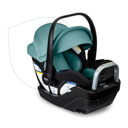 Britax Willow SC Infant Car Seat, Rear Facing Car Seat with Alpine Base, ClickTight Technology, RightSize System, Pindot Stone