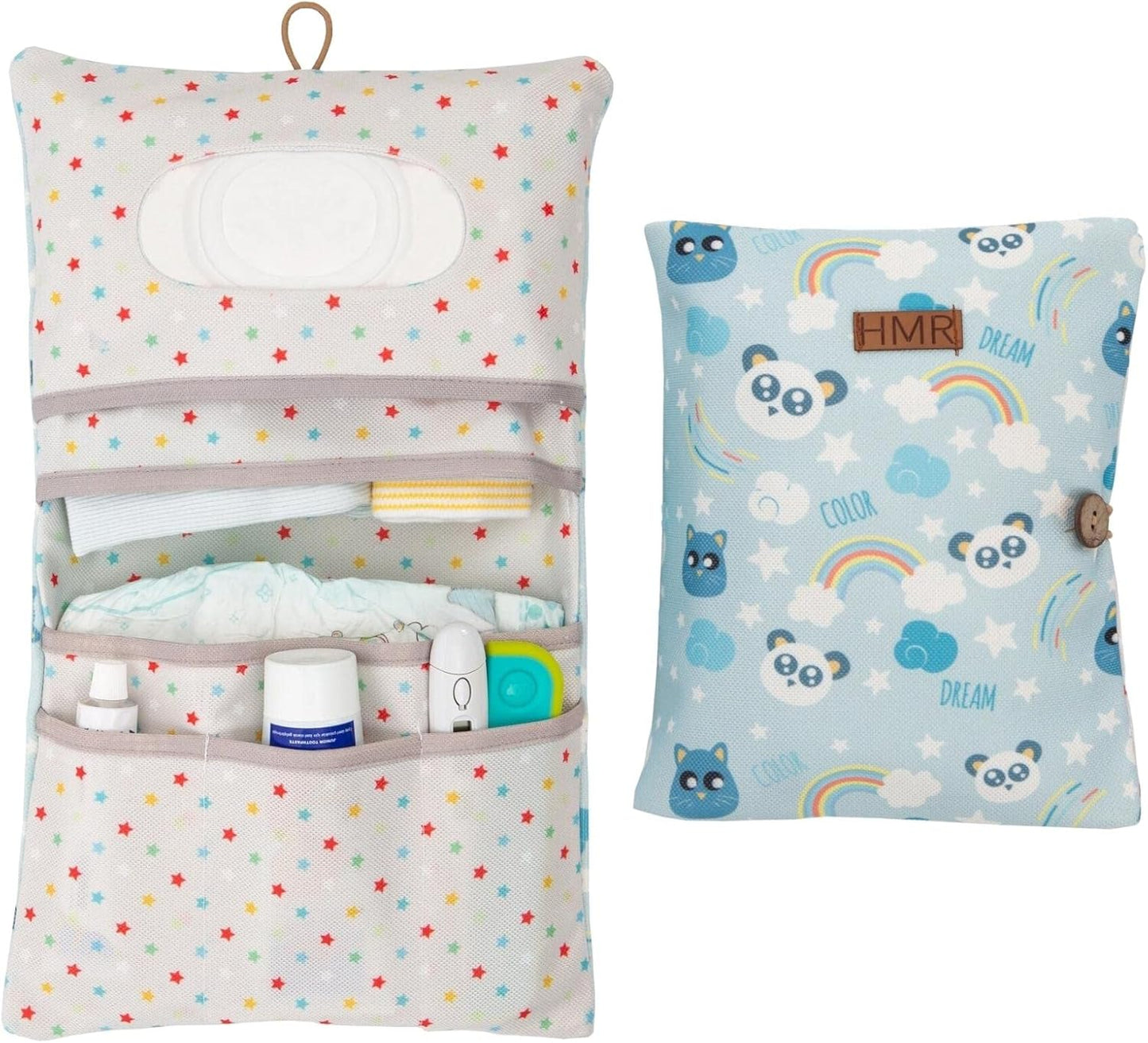 HAMUR Baby Diaper Bag Organizer – Travel-Friendly, Compact & Foldable | Stroller Pouch for Newborn Essentials – Must-Have for Boys & Girls (Leaves)