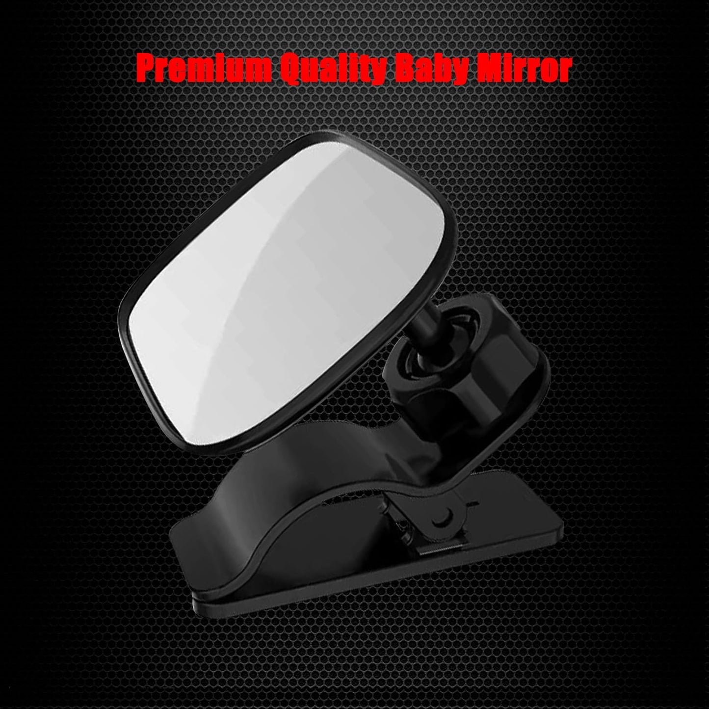 Clip On Amusing Baby Car Mirror, Ampper Adjustabe HD Glass Convex Wide Angle Interior Rearview Baby Rear Facing Mirror (Amusing Framed Rectangle, Small, 3.5" X 2.2")