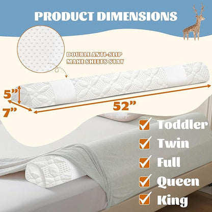 Asatdd Bed Rail for Toddlers, Bed Guard Rail, Soft Memory Foam Toddler Bed Rail for Twin, Full, Queen, King Beds with Washable Cover, 1 Pack