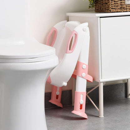 Potty Training Seat, SKYROKU Upgrade Toddler Toilet Seat for Kids Boys Girls, 2 in 1 Potty Training Toilet, Splash Guard Anti-Slip Pad Step Stool,New Sector-Shape Stabilized Base (8899+Grey)