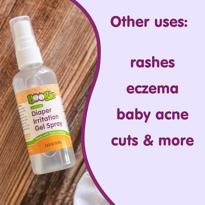 Boogie Hypochlorous Acid Diaper Irritation Gel Spray - 3.4 oz - Baby Essentials for Diaper Rash, Soothing Cleansing Spray