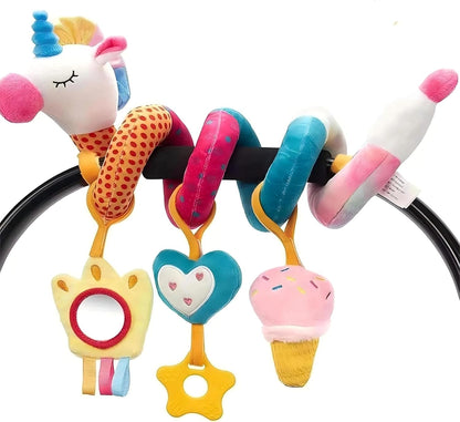 Spiral Car Seat & Stroller Activity Toys-Baby Sensory Toys for Babies 0-12 Months Boys Girls - Hanging Toys Carseat Crib Stroller, withbRattle, Mirror, Crinkle, Squeaky Baby Gifts 02