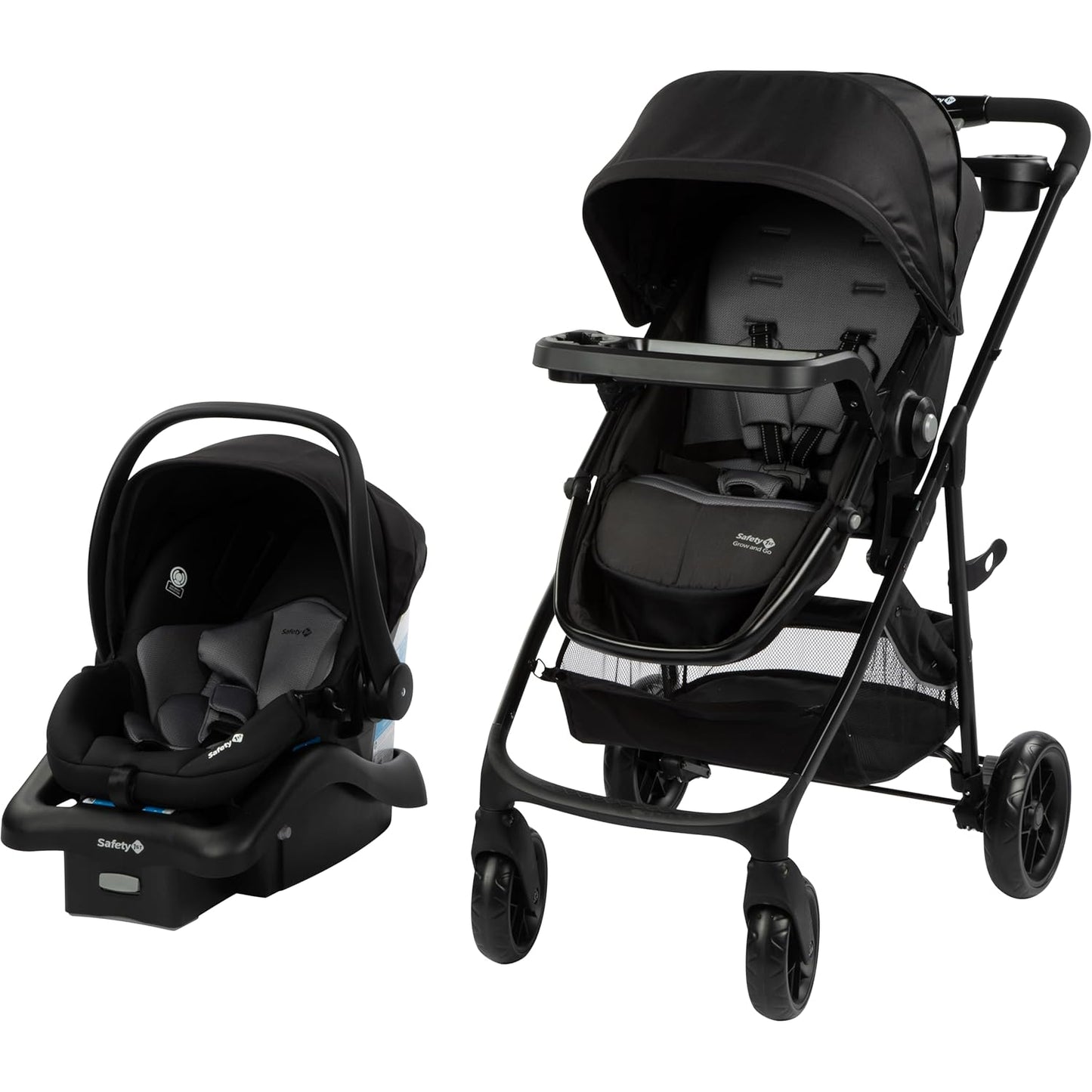 Safety 1st Grow and Go Flex 8-in-1 Car Seat Stroller Combo, Baby Stroller Travel Systems for Infants 4-30 lbs, Stroller and Carseat Combo Set, Night Rider