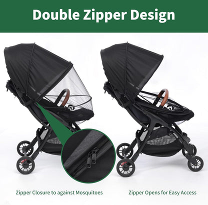 DUOMI 2-in-1 Stroller Sun Shade and Mosquito Net Cover - Universal Breathable Baby Cover With Two-Way Zipper for Extender
