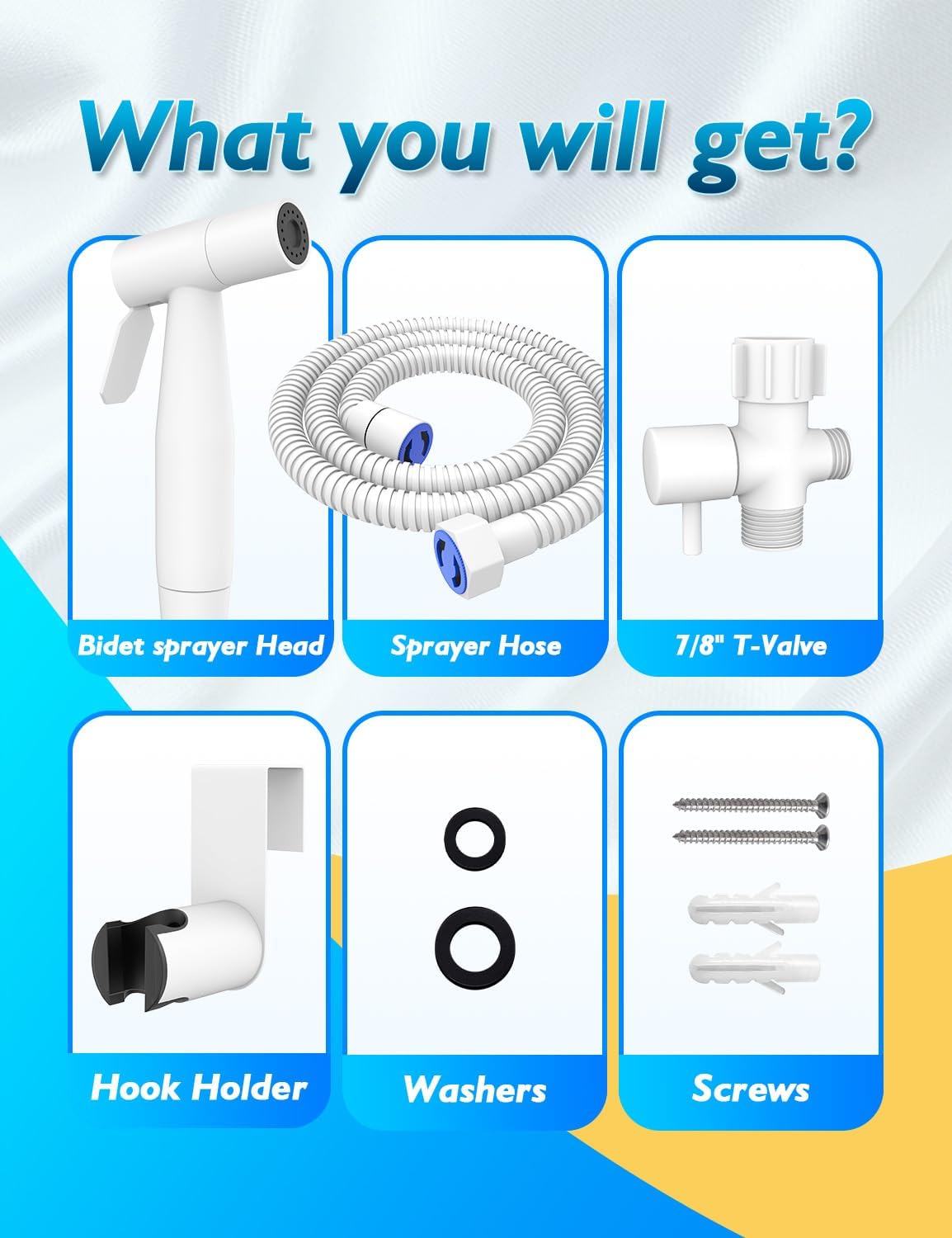 BRITULIF Handheld Bidet Sprayer for Toilet, Jet Sprayer for Toilet Muslim Shower, Adjustable Cloth Diaper Sprayer Bidets Attachment for Toilet, Toilet Bidet Sprayer with Bidet Hose for Feminine Wash