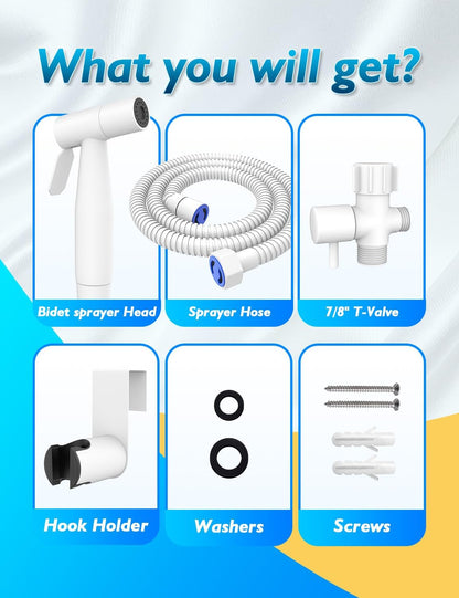 BRITULIF Handheld Bidet Sprayer for Toilet, Jet Sprayer for Toilet Muslim Shower, Adjustable Cloth Diaper Sprayer Bidets Attachment for Toilet, Toilet Bidet Sprayer with Bidet Hose for Feminine Wash