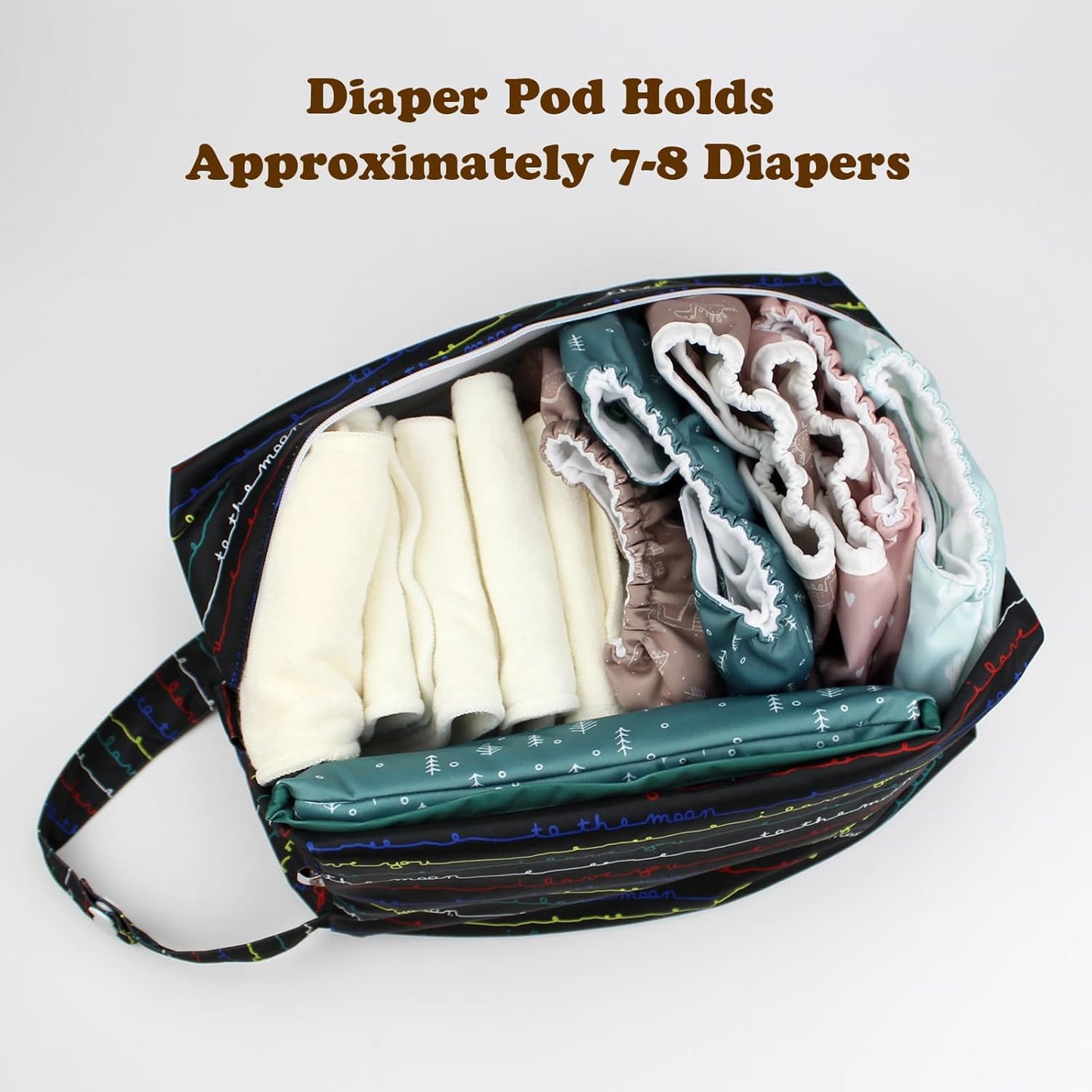 Mama Koala Waterproof Diaper Pods for Baby Items, Cloth Diapers, Swimsuits, Travel, Gym Clothes, Beach, Pump Parts, Toiletries, 2 Pack(DP-Sunset)