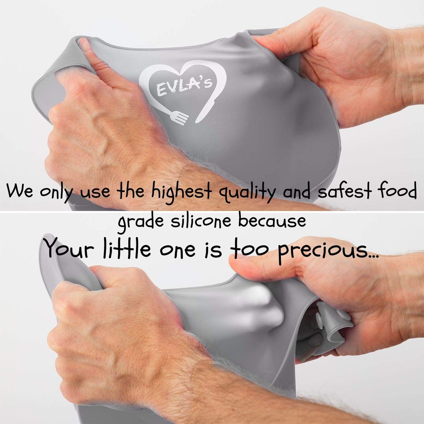 EVLA'S Baby Feeding Set, Baby Led Weaning Supplies, Adjustable Silicone Bibs, Divided Plate, Suction Bowl with Lid, Soft Spoons for Babies or Toddlers, Baby Registry must have!(Pink and Purple)