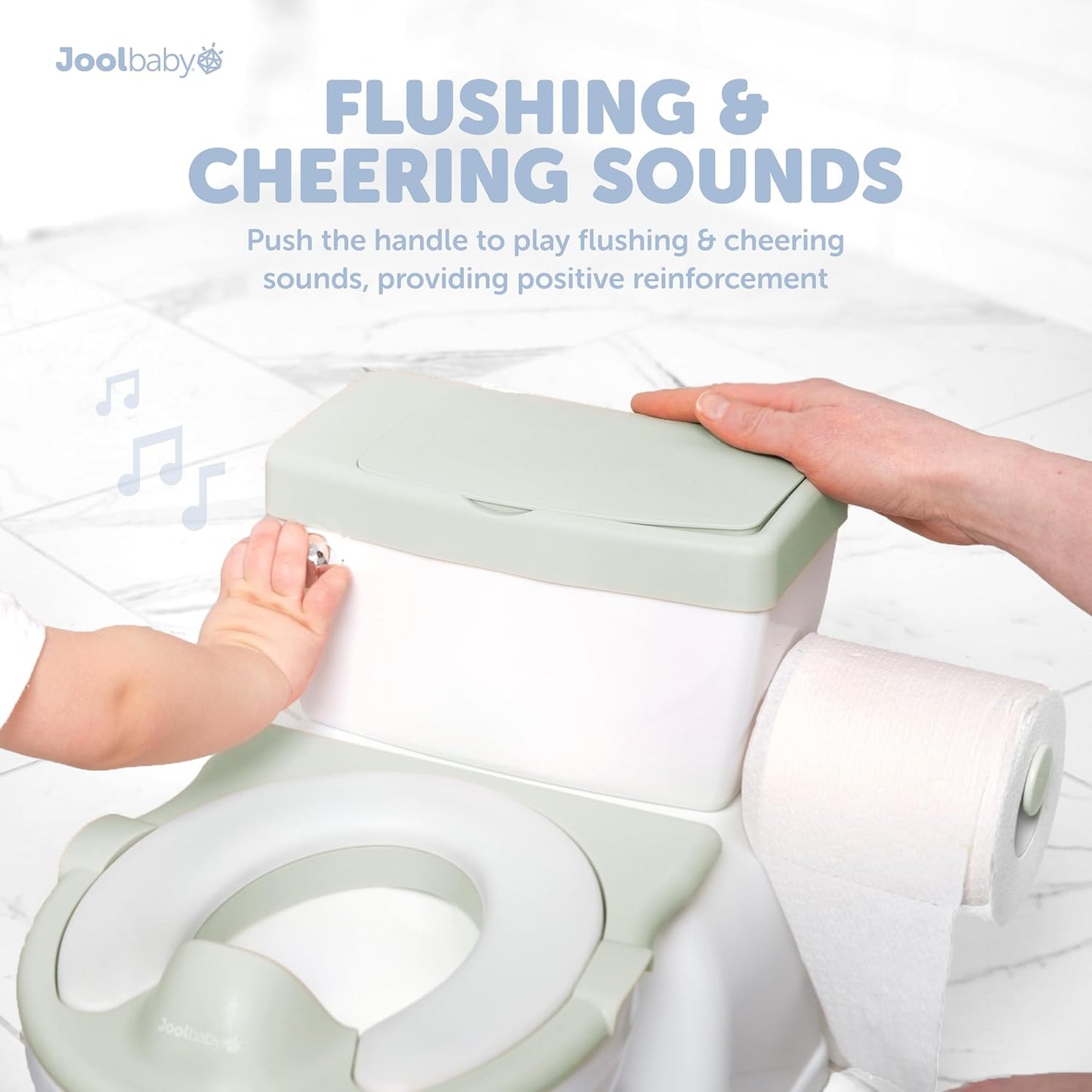 Real Feel 2-in-1 Potty with Wipes Storage, Flushing Sounds & Disposable Liners - Realistic Toilet - Easy to Clean & Assemble - Jool Baby (Gray)