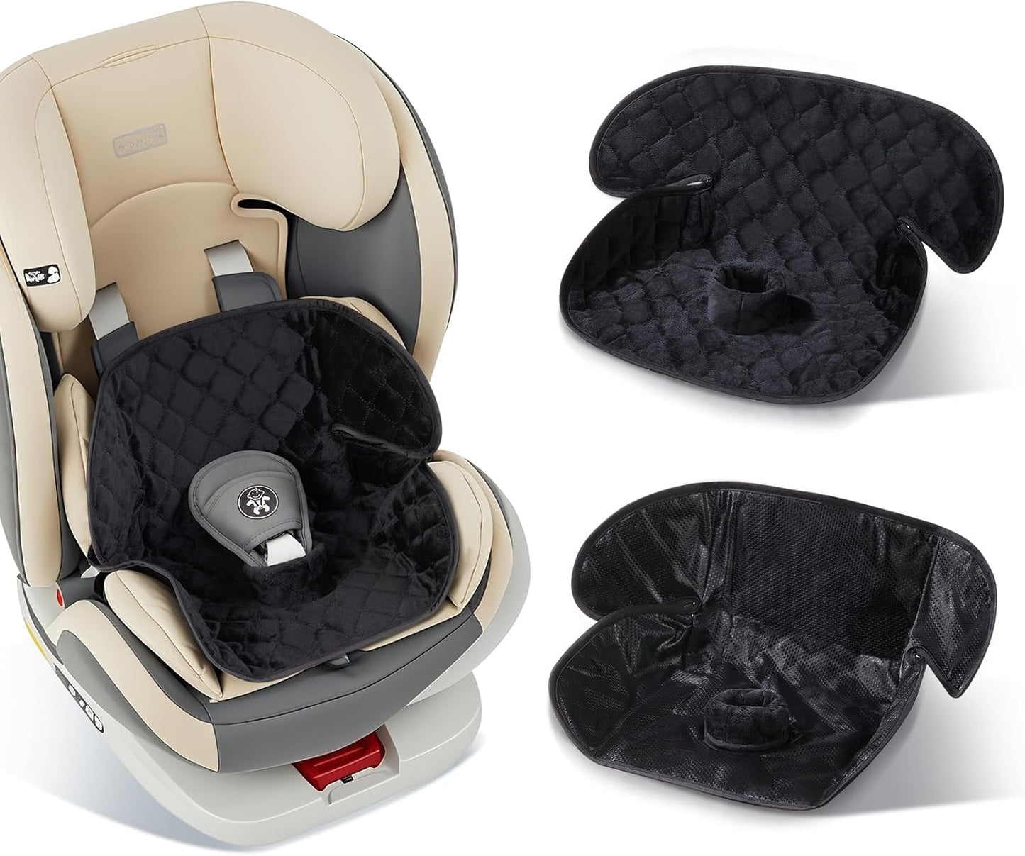 2 Pack Car Potty Training Seat Protector, Waterproof Toddler Car Seat Potty Training Cover, Piddle Pads & Liners for Baby Stroller, Booster & Travel,Non-Slip Pee Protector for Carseat (Grey)