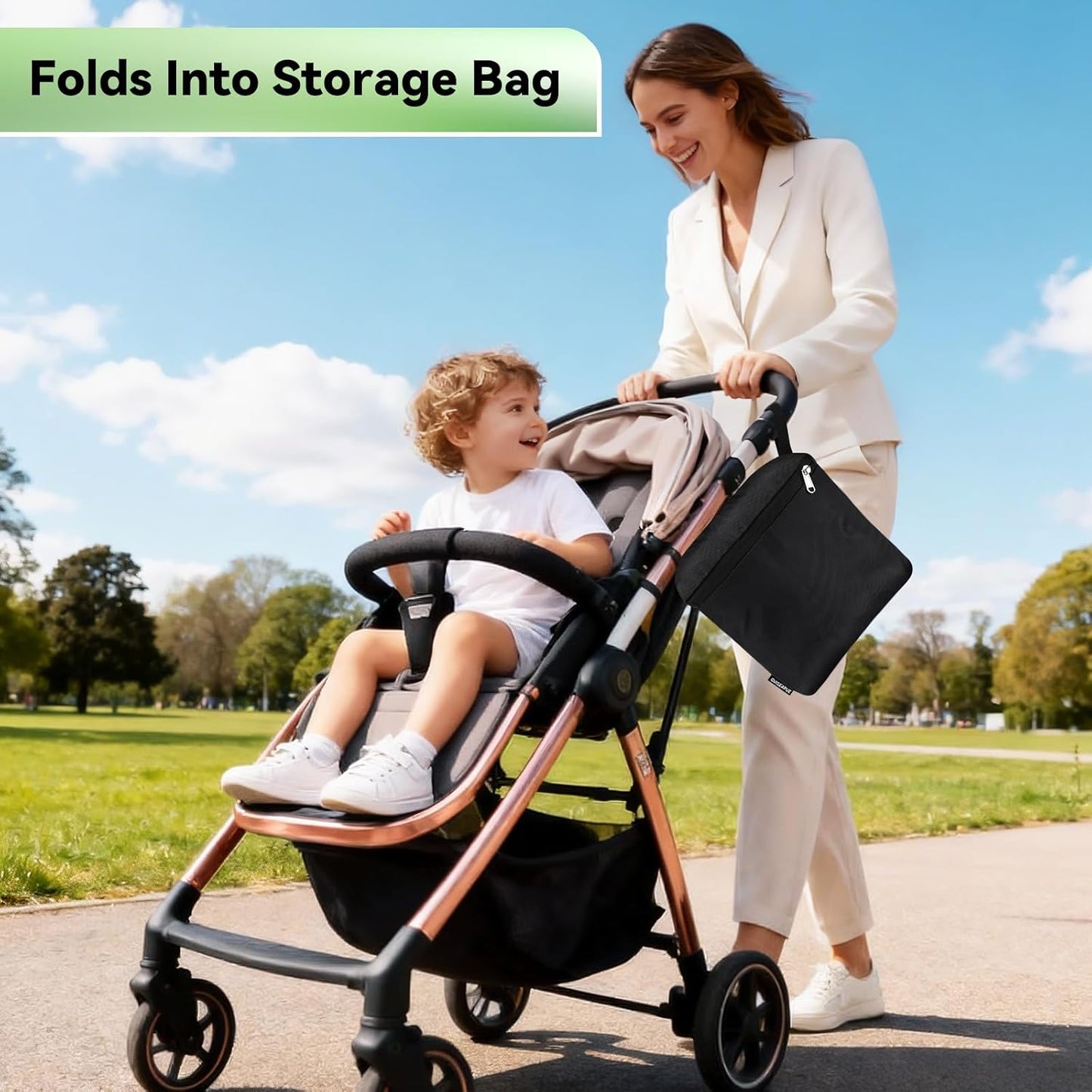 Stroller Bag for Airplane: Airplane Travel Essentials, 46" H x 21" W x 13" D Stroller Cover for Air Travel, Fit Single/Double/Jogging/Baby Stroller Travel System, First Mothers Day Gifts for New Mom