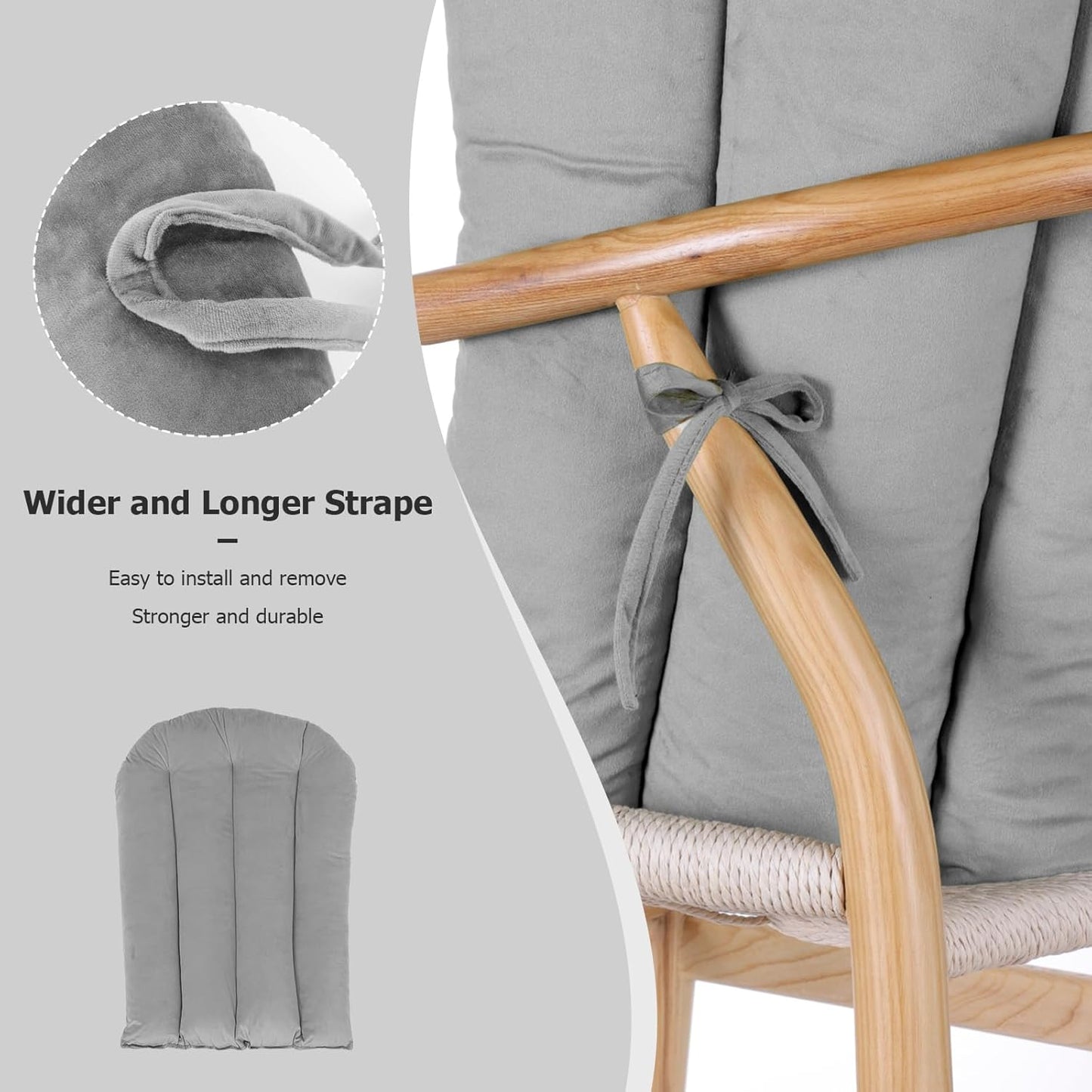 5PCS Suede Glider Rocker Replacement Cushions with 29.5" High Backrest & Side Pockets, Thickened Soft Glider Rocking Chair Cushions with Ottoman Cushion for Indoor Nursery Rocking Chair, Green