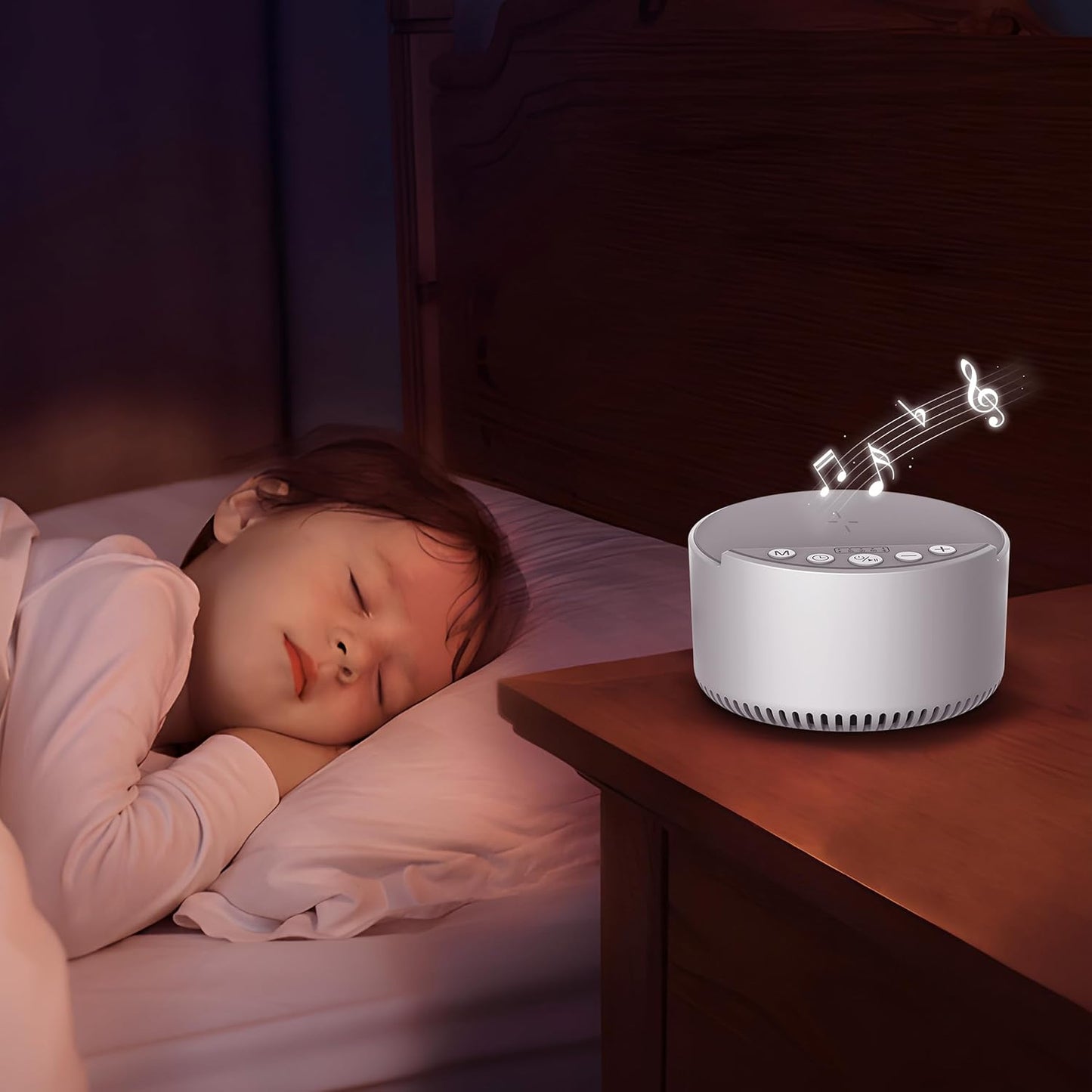 Sound Machine with Wireless Charger,White Noise Machine with Memory Function,6 Soothing Sounds,3 Timers Modes for Baby Kids Adult & Home Office Travel