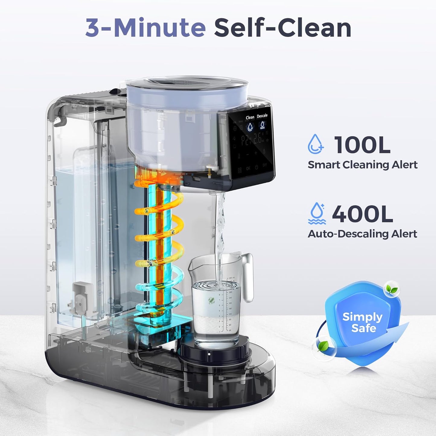Momfann Formula Maker Pro, 2-Minute Quick Mix Baby Formula Dispenser, One-Touch Automatic Milk Maker, 3 Formula Temps + 4 Hot Water Choice, 2L Tank & Sealed Powder Container for Clump-Free Formula