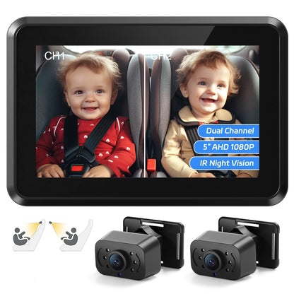 Itomoro 2026 Upgraded Baby Car Camera Monitor [1080P HD & IR Night Vision] 360° Rotation & 150° Wide Clear View Car Seat Camera for Baby Rear Facing, Easy Install & Baby Shower Must-Have