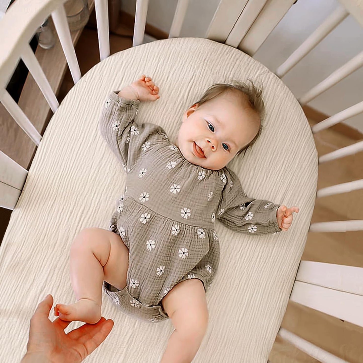 lulumoon Muslin Bassinet Sheets for Baby: Soft Bedside Sleeper Bassinet Fitted Sheets for Boys and Girls