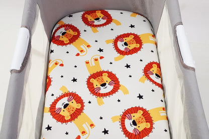 Onacosht Stretchy Bassinet Sheets 33" x 19" Compatible with Mika Micky, KoolaBaby (3 in 1), BabyBond, HARPPA and RICUTON Bedside Bassinet, 3 Pack for Baby Boy and Girl, Pink Floral