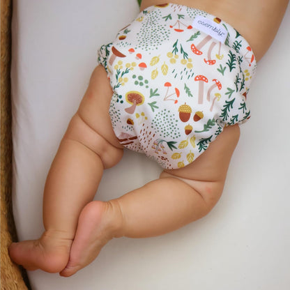 Esembly Cloth Diaper Cover - Reusable Swim Diaper, Waterproof, Breathable - Adjustable Outer Layer Over Absorbent Inner for Blowout Protection - Sea Glass, Size 2 (18-35lbs)