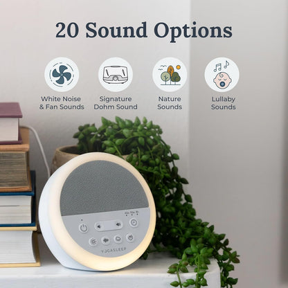 Yogasleep Duet White Noise Sound Machine & Night Light, 30 Natural Sounds,Bluetooth-Wireless Speaker for Travel,Office Privacy,Concentration,Sleep Aid for Adults & Baby, Registry & Nursery Gift,White
