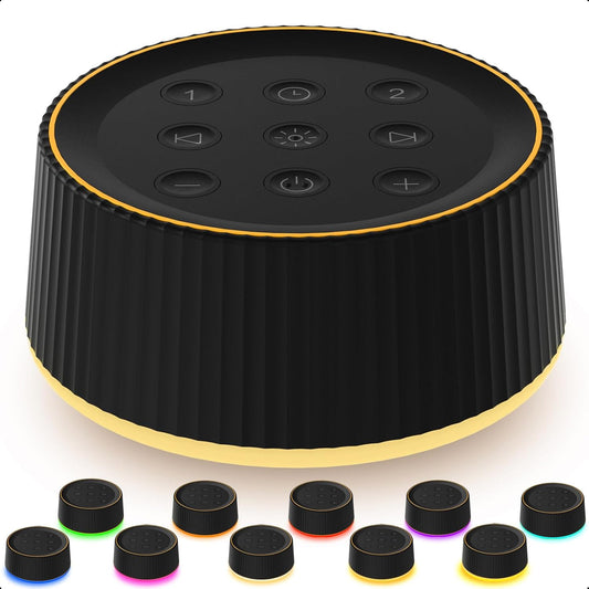 BGOVERSS White Noise Machine, 26 Hi-Fi Soothing Sounds & 10 Colors Night Light Sound Machine for Sleeping Adults, Baby & Kids, Portable Sleep Machine with 6 Timers, Noise Canceling for Home Office