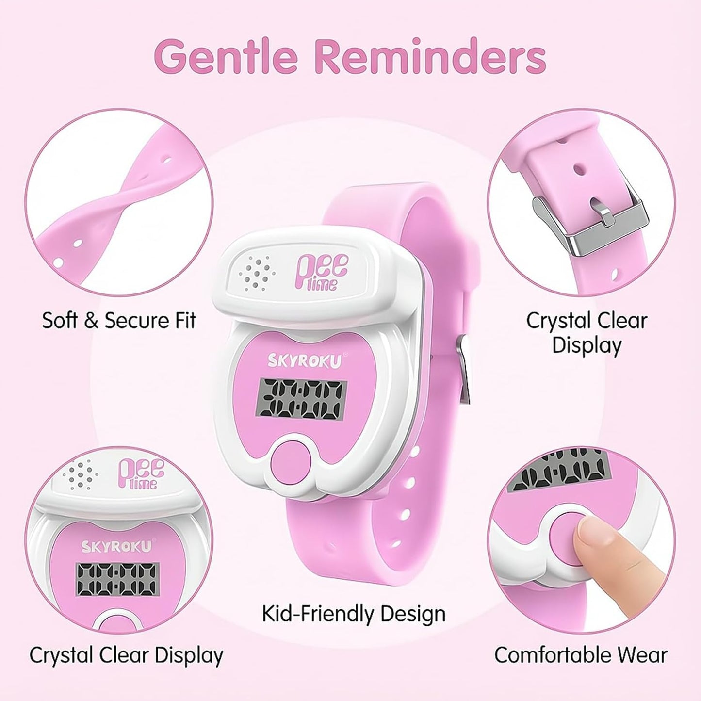 Potty Training Watch for Toddlers, Cute Apple-Shaped Design with 5 Timing Modes (30-180min), Music & Flash Reminders, Magnetic Charging, Compact Screen, Splash-Proof, Gifts for 3-7 Year Old Girls Boys