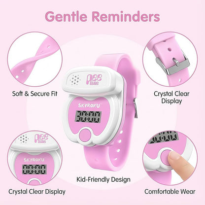 Potty Training Watch for Toddlers, Cute Apple-Shaped Design with 5 Timing Modes (30-180min), Music & Flash Reminders, Magnetic Charging, Compact Screen, Splash-Proof, Gifts for 3-7 Year Old Girls Boys