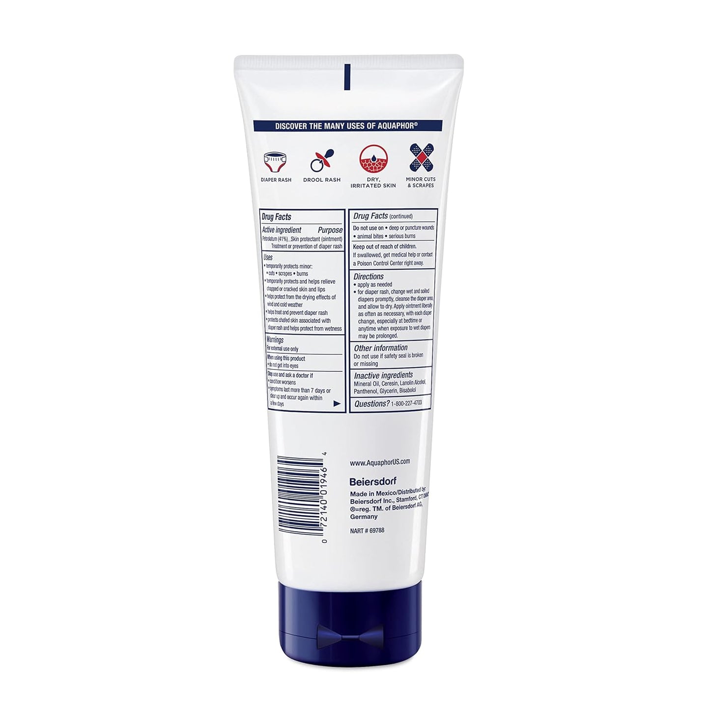 Aquaphor Baby Healing Ointment (14 Oz) + 3-in-1 Diaper Rash Cream (3.5 Oz), Hypoallergenic and Fragrance Free Skin Care Set for Babies