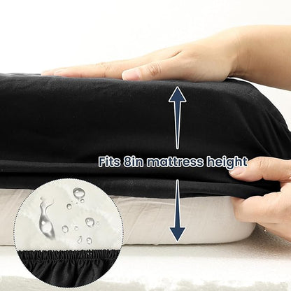 david's kids 2 Pack 52''x28'' Waterproof Crib Mattress Protector Pad Cover Stretch up to 8", Fitted Standard Crib and Toddler Mattresses, Soft and Breathable for Boys Girls, Machine Washable, Black
